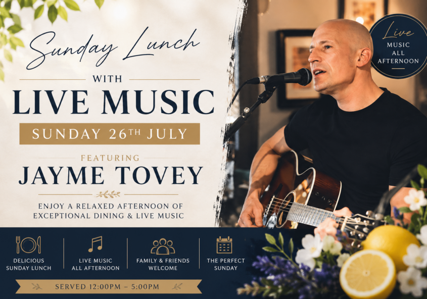 Sunday Lunch with Live Music featuring Jayme Tovey
